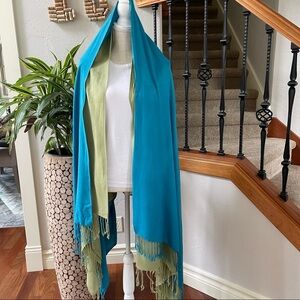 2‎ Pieces Bundle Pashmina Scarf in Green and Blue